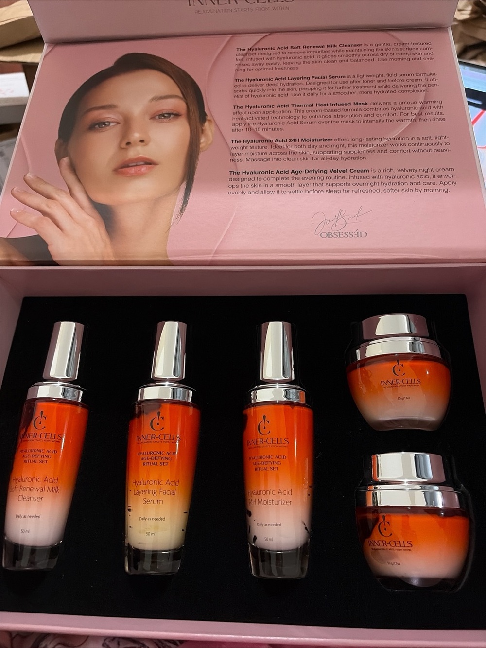 Inner-cells Hyaluronic Acid Skincare Set in Orange -new sealed in box